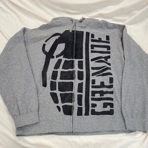 Grenade Gray Zip-Up Hooodie